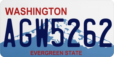 WA license plate AGW5262