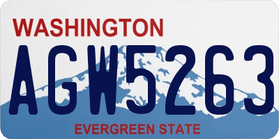 WA license plate AGW5263
