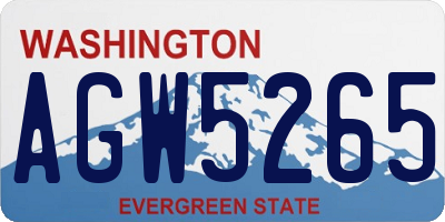 WA license plate AGW5265