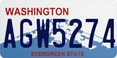 WA license plate AGW5274