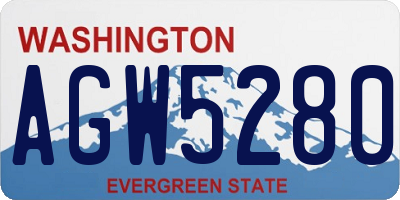 WA license plate AGW5280