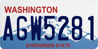 WA license plate AGW5281