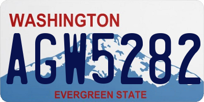 WA license plate AGW5282