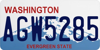 WA license plate AGW5285