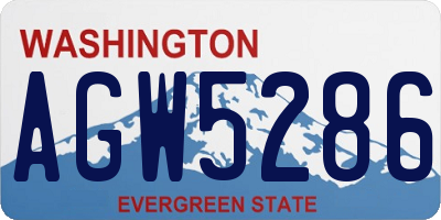 WA license plate AGW5286