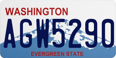 WA license plate AGW5290