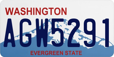 WA license plate AGW5291