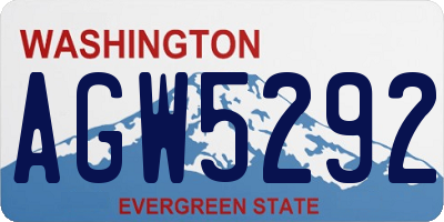 WA license plate AGW5292