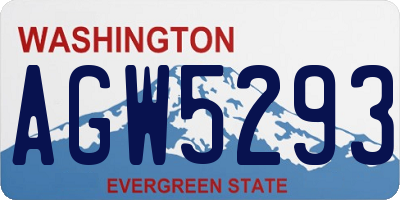 WA license plate AGW5293