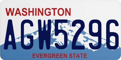 WA license plate AGW5296