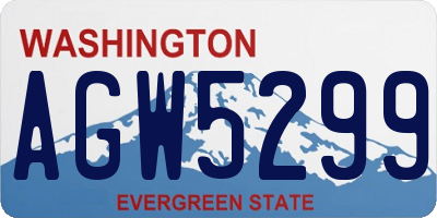 WA license plate AGW5299