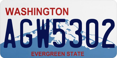 WA license plate AGW5302