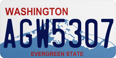 WA license plate AGW5307