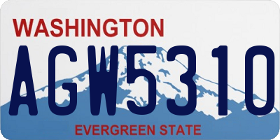 WA license plate AGW5310
