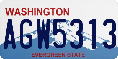 WA license plate AGW5313