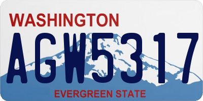WA license plate AGW5317