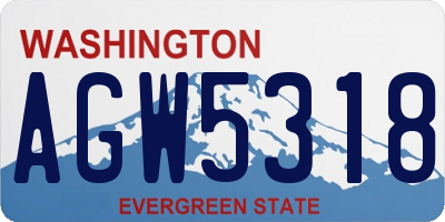 WA license plate AGW5318