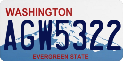 WA license plate AGW5322
