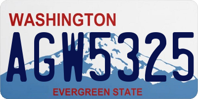 WA license plate AGW5325