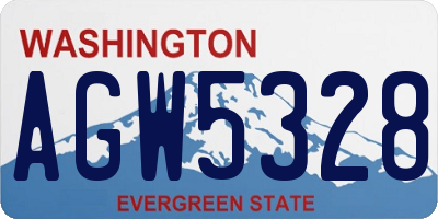 WA license plate AGW5328