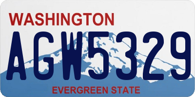 WA license plate AGW5329