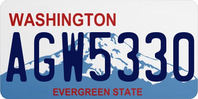 WA license plate AGW5330