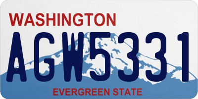 WA license plate AGW5331