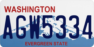 WA license plate AGW5334