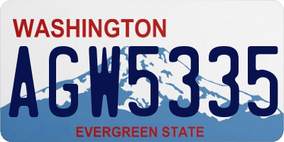 WA license plate AGW5335
