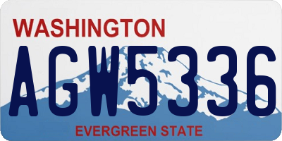 WA license plate AGW5336