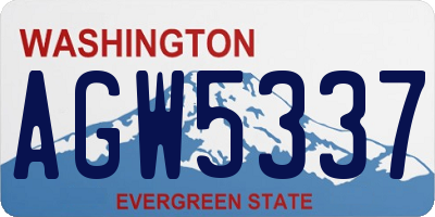 WA license plate AGW5337
