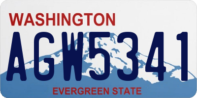 WA license plate AGW5341