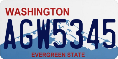 WA license plate AGW5345