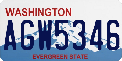 WA license plate AGW5346