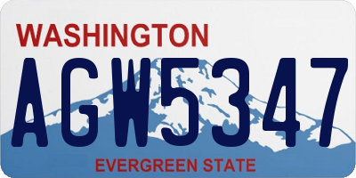 WA license plate AGW5347