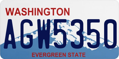 WA license plate AGW5350