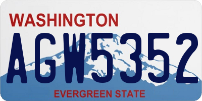 WA license plate AGW5352
