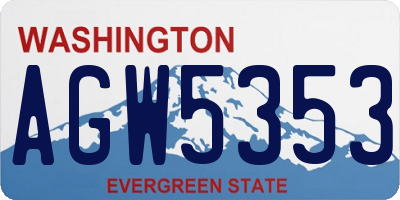 WA license plate AGW5353