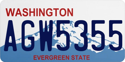 WA license plate AGW5355