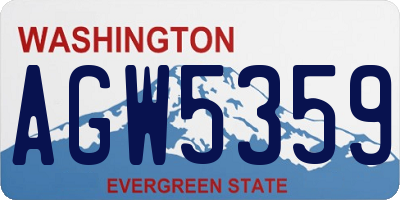 WA license plate AGW5359