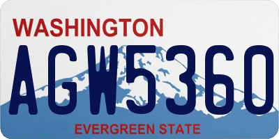 WA license plate AGW5360