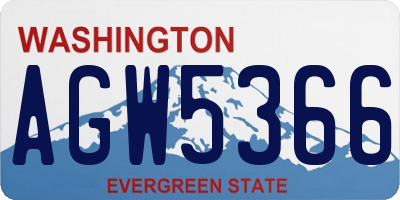 WA license plate AGW5366