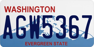 WA license plate AGW5367