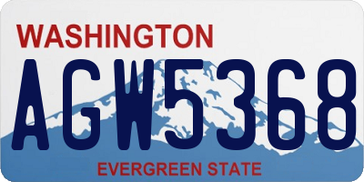 WA license plate AGW5368
