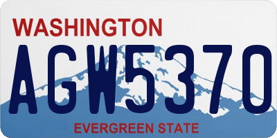 WA license plate AGW5370