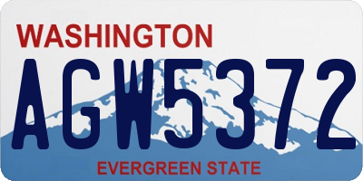 WA license plate AGW5372