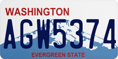 WA license plate AGW5374