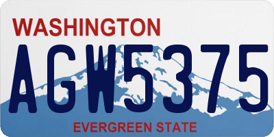 WA license plate AGW5375
