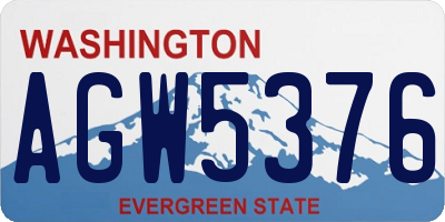 WA license plate AGW5376