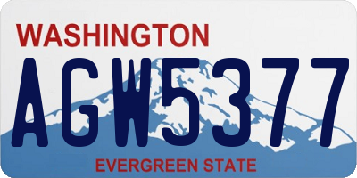 WA license plate AGW5377